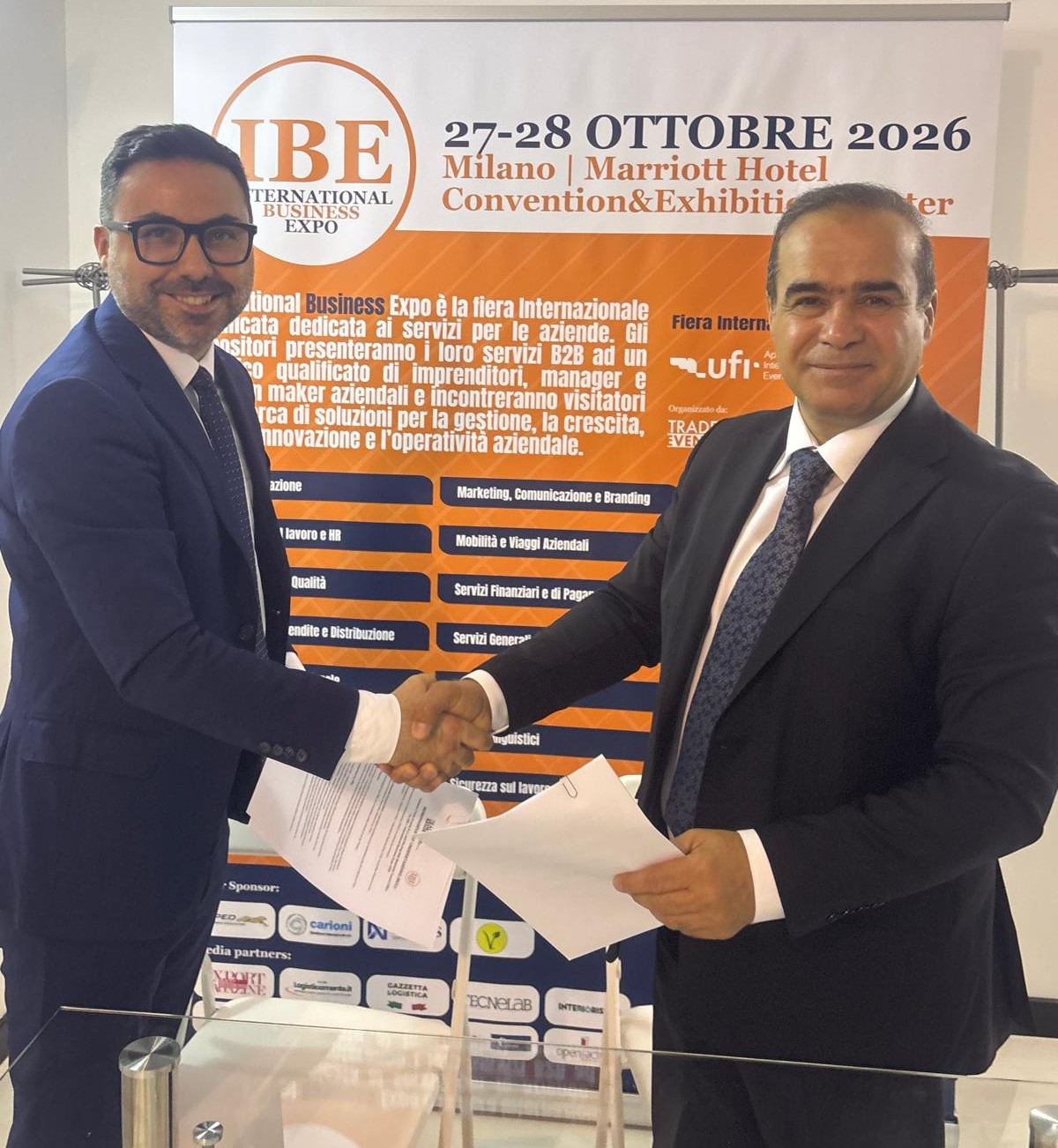 The Iraq-Italy Business Council (IIBC) is pleased to announce the signing of a Memorandum of Understanding between the Council's President, Mr. Salar Omar Saleh, and IBE Company, signed on Tuesday, 21 July, in Milan, Italy during his visit to Italy; marking a new step forward in strengthening joint cooperation in the field of exhibition organization and enhancing the participation of Iraqi businessmen This partnership reflects the Council's ongoing efforts to promote cooperation in organizing exhibitions and trade events, expand opportunities for Iraqi businessmen's participation, and support economic growth and the development of the business sector in Iraq, reaffirming the Council's steadfast commitment to building strategic partnerships that serve the Iraqi business community